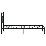 vidaXL Cadre de lit métal sans matelas avec tête de lit noir 90x200 cm