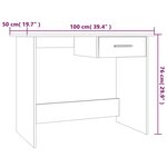 vidaXL Bureau Chêne fumé 100x50x76 cm Bois d'ingénierie
