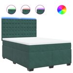 vidaXL Sommier à lattes de lit et matelas Vert foncé 140x190cm Velours