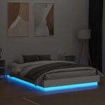 vidaXL Cadre de lit avec lumières LED blanc 140x200 cm