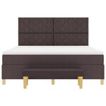 vidaXL Lit à Ressort avec Matelas & Banc Marron Foncé 180x200 cm Tissu