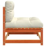 vidaXL Canapé jardin sans accoudoirs coussins cire marron massif pin