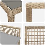 vidaXL Ensemble de repas de jardin 11 pièces avec coussins Beige Poly Rattan