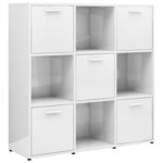 vidaXL Bibliothèque Blanc brillant 90x30x90 cm Bois d’ingénierie