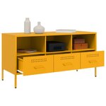 vidaXL Meuble TV jaune moutarde 100 5x39x50 5 cm acier laminé à froid