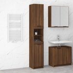 vidaXL Armoire de bain Chêne marron 32x34x188 5 cm Bois d'ingénierie