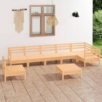 vidaXL Salon de jardin 8 Pièces Bois de pin massif