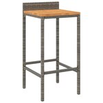 vidaXL Ensemble de bar jardin 7 Pièces gris poly rotin/bois massif acacia