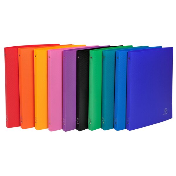 Classeur 4 Anneaux 15mm Polypropylène Opak - A4 - Couleurs Assorties - X 20 - Exacompta