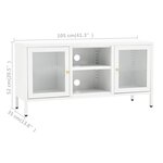 vidaXL Meuble TV Blanc 105x35x52 cm Acier et verre