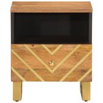 vidaXL Tables de chevet 2 Pièces marron et noir bois de manguier solide