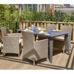 Keter Chaise de salle à manger de jardin Iowa Cappuccino 215519