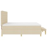 Lit à ressort vidaXL avec matelas et banc crème 200x200 cm en tissu