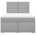 vidaXL Sommier à lattes de lit avec matelas Gris clair 140x190cm Tissu