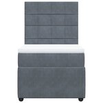 vidaXL Sommier à lattes de lit et matelas Gris foncé 90x190 cm Velours