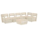 vidaXL Salon de jardin palette 6 Pièces Bois d'épicéa imprégné