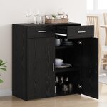 vidaXL Cabinet de rangement Chêne noir 80x42 5x93 5 cm Bois d'ingénierie