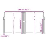 vidaXL Auvent latéral rétractable marron 120x1000 cm