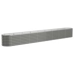 vidaXL Lit surélevé de jardin Acier enduit de poudre 332x40x36 cm gris