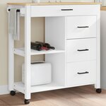 vidaXL Chariot de cuisine MONZA 84x40x90 cm bois massif de pin