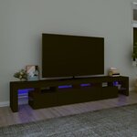 vidaXL Meuble TV avec lumières LED Noir 230x36 5x40 cm