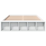 vidaXL Cadre de lit blanc 135x190 cm bois d'ingénierie