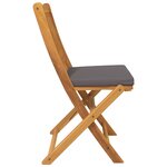 Chaises de jardin pliantes vidaXL avec coussin gris 8Pièces en bois d'acacia massif