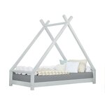 Lit tipi enfant TAHUKA 90 x 180 gris clair