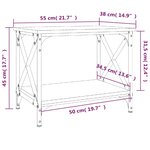 vidaXL Table d'appoint Sonoma gris 55x38x45 cm Bois d'ingénierie