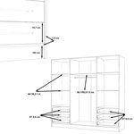 Armoire 4 portes battantes + 6 tiroirs - Bois aggloméré - Blanc mat - 206 5 x 60 x 200 cm