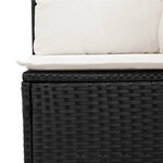 vidaXL Salon de jardin 3 Pièces avec coussins noir résine tressée