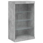 vidaXL Buffets avec lumières LED 3 Pièces gris béton bois d'ingénierie