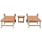 vidaXL Chaises longues lot de 2 avec table Bois de teck solide