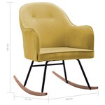 vidaXL Chaise à bascule Jaune moutarde Velours