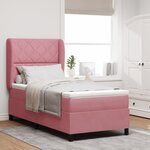 Lit Box Spring vidaXL avec Matelas Rose 90x200 cm Velours