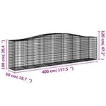 vidaXL Paniers à gabions arqués 15 Pièces 400x50x100/120 cm Fer galvanisé