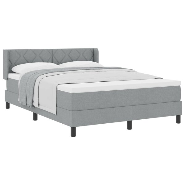 Lit à ressorts vidaXL avec matelas gris clair 160x200 cm en tissu