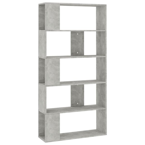 vidaXL Bibliothèque/Séparateur de pièce Gris béton Bois d’ingénierie