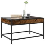 vidaXL Table basse avec LED infini chêne fumé 70x50x41 cm