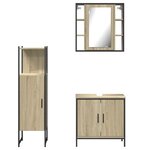 vidaXL Ensemble d'armoires de salle de bain 3 Pièces chêne sonoma