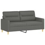 vidaXL Ensemble de canapés 2 Pièces avec coussins Gris foncé Tissu