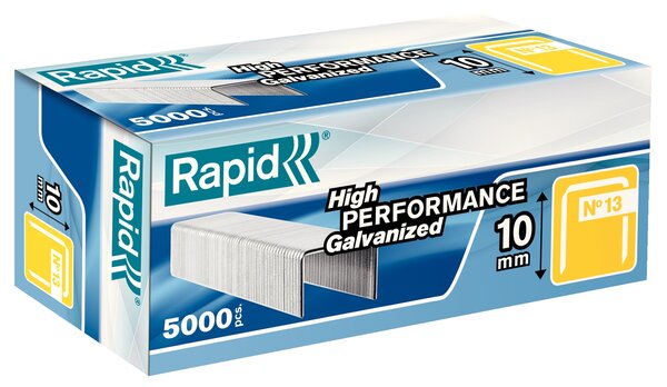 Boite de 5000 agrafes 13/10 fil fin galvanisé RAPID