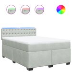vidaXL Sommier à lattes de lit et matelas Gris clair 140x190cm Velours
