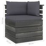vidaXL Canapé d'angle palette de jardin avec coussins Bois de pin
