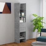 vidaXL Bibliothèque Gris béton 40x35x180 cm Bois d’ingénierie