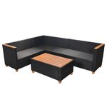Salon de jardin meuble d'extérieur ensemble de mobilier 4 pièces avec coussins résine tressée noir 02_0016205