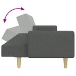 vidaXL Canapé-lit à 2 places avec repose-pied gris foncé tissu
