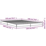 vidaXL Cadre de lit sans matelas chêne marron 135x190 cm