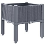vidaXL Jardinière avec pieds gris 40x40x42 cm PP