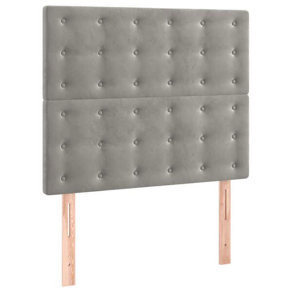 vidaXL Têtes de lit 2 Pièces Gris clair 80x5x78/88 cm Velours